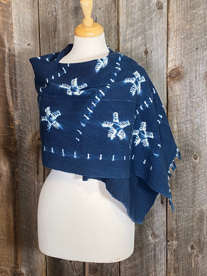 Indigo Scarf, Table Runner, Dyed Scarf