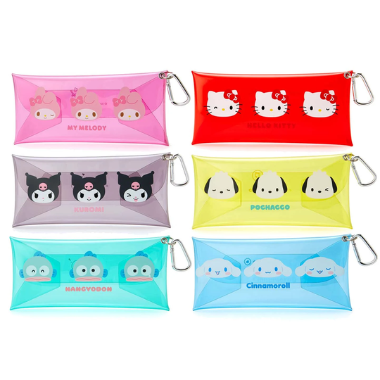 Japan Kawaii Cartoon Character Small Clear Pencil Case Pen Pouch | Mini Face