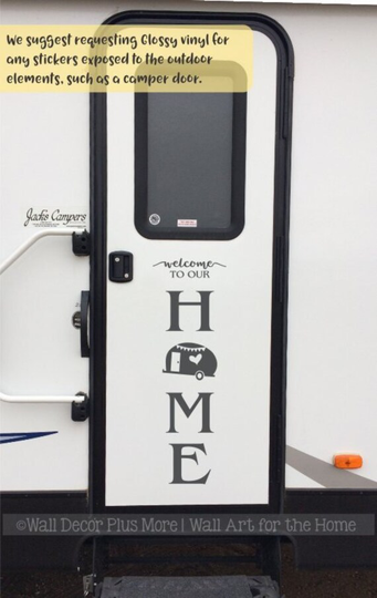 Wall Decals Decor Sticker Rv Camper Decal Welcome To Our Home Vertical Camp Sign