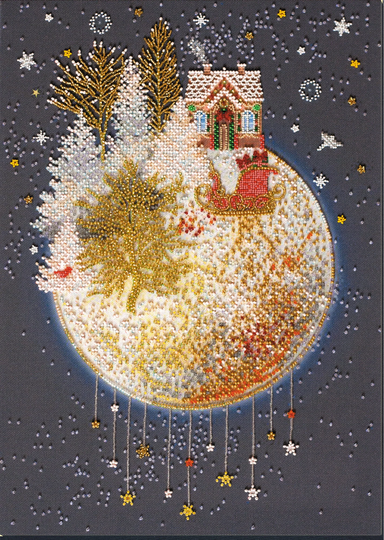 Diy Bead Embroidery Kit On Art Canvas "Christmas Tale" Size 10.6"×15" | 27×38 cm, Gift