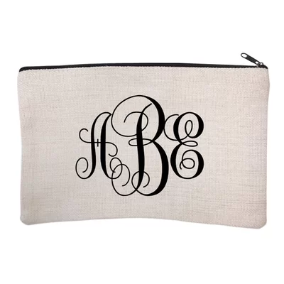 Personalized Script Monogram Cosmetic and Makeup Bag