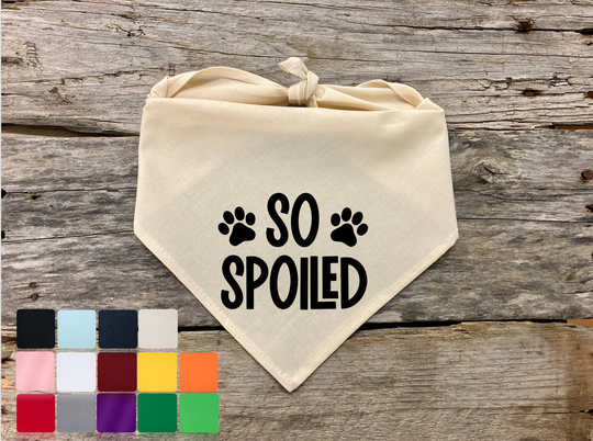 Dog Bandana, So Spoiled, Traditional Tie, Scarf, Pet Accessories Supplies, Bandana Gifts Boys Girls Dogs Cats