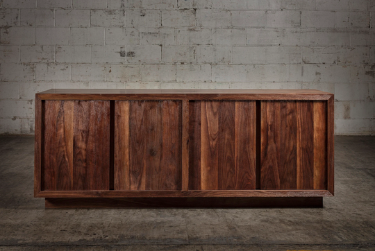 Natural Wood Grain Walnut Finish Sideboard