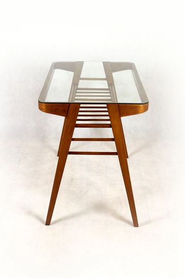 Wooden Coffee Table With Glass Top By František Jirák, 1960S