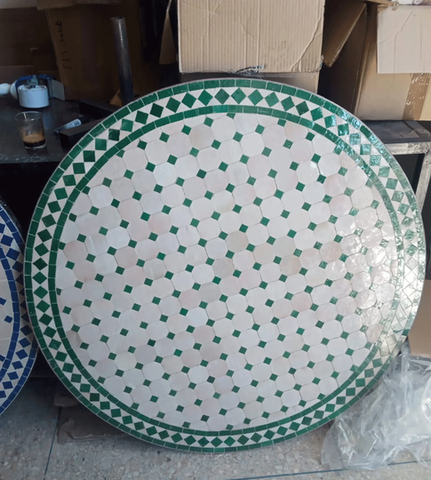 Round Mosaic Coffee Tile Table For Outside - Modern Patio Furniture Designed By Helloofez
