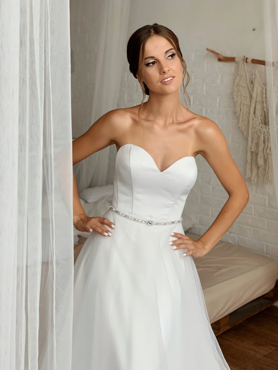 Thin Wedding Dress Belt, Slim Rhinestones Bridal Elegant Jeweled Belt For Bride, Bridesmaid Sash Dress, Modern Silver