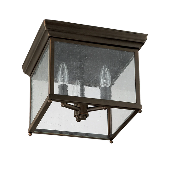 3-light Old Bronze Outdoor Flush Mount