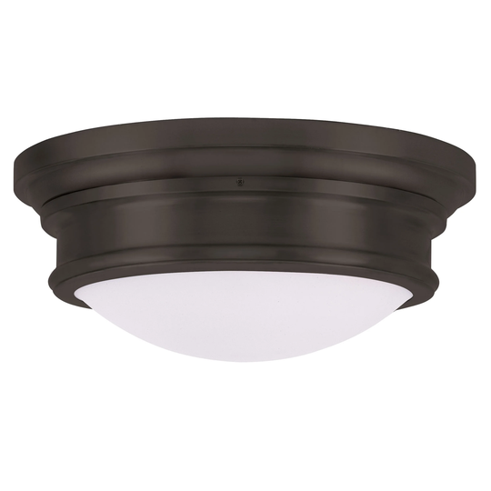 Livex Lighting Astor Bronze Metal and Opal Glass 3-light Ceiling-mount Light Fixture