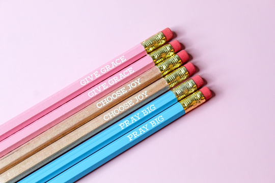 Give Grace, Choose Joy, Pray Big | Life Motto Pencil Set