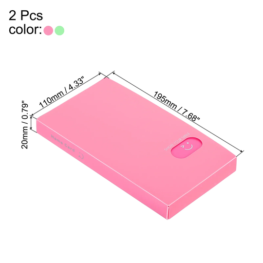 2Pcs Plastic Business Card Holder Binder Book Photocard Organizer - Pink/Red, Yellow/Green