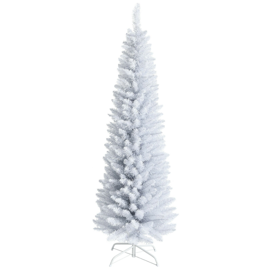6 Feet Unlit Artificial Slim Pencil Christmas Tree with Metal Stand - 6 feet