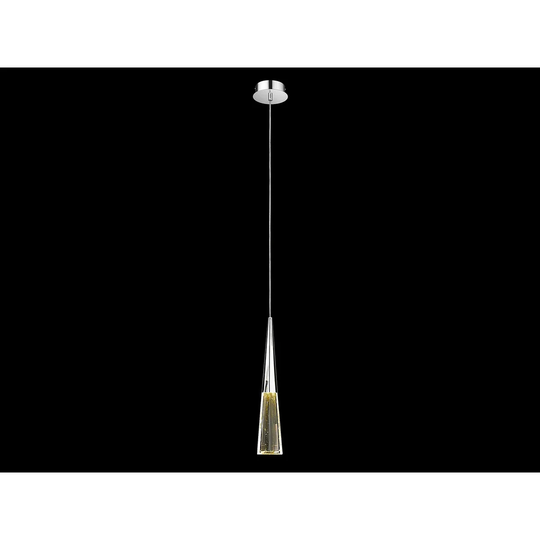 Avenue Lighting Avalon Collection chrome steel and clear solid crystal pendant - 3