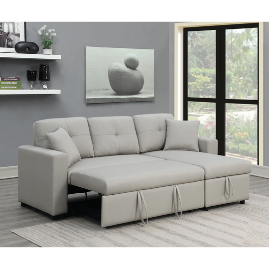 Modern Contemporary Pullout Reversible Sectional Sleeper Sofa