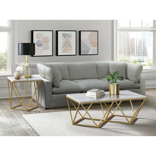 Picket House Furnishings Conner End Table with Gold Metal