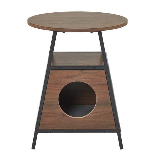 Round End Table Side Table with Storage Shelf ,Resting place
