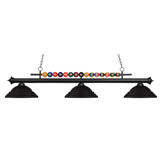 Avery Home Lighting Shark 3-light Island/Billiard Stepped Matte Black-finished Light - Black - Matte Black