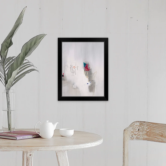 "Down the Street V" Black Framed Print
