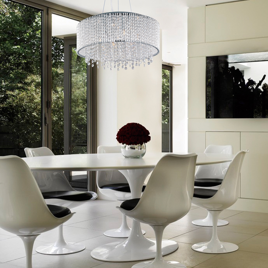 Maxim Spiral 10-light Chrome/ Crystal Pendant