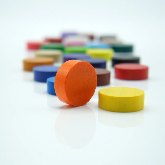 Wooden 15mm Medium Disc [25 Colors Options] Replacement Token To Board Games/Pnp