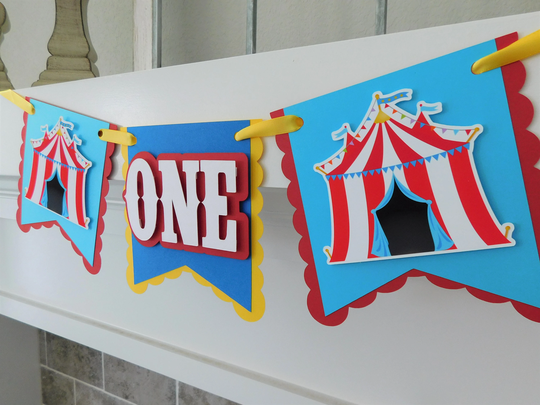 Carnival High Chair Banner, Party Decorations, Birthday Banner