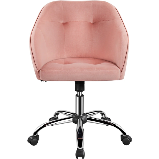 Yaheetech Modern Velvet Adjustable Swivel Office Chair with Armrests