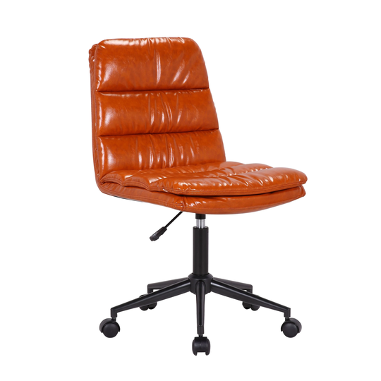Porthos Home Egon Swivel Office Chair, PU Leather Upholstery, Armless