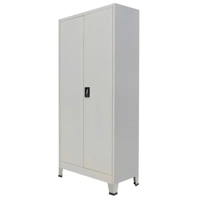 Inbox Zero Office Cabinet With 2 Doors Steel 35.4"X15.7"X70.9" Gray