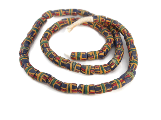 45 Colorful African Krobo Glass Beads, Ethnic Beads For Jewelry | Az53