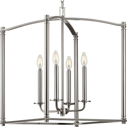 Winslett Collection Brushed Nickel Four-Light Foyer - 11.800" x 22.850" x 12.600"