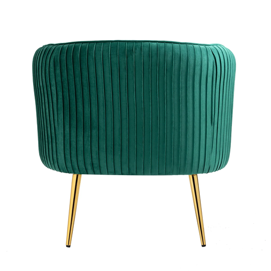 Velvet Accent Upholstered Chair, Living Room Chair, Modern Arm Chair with Golden Legs