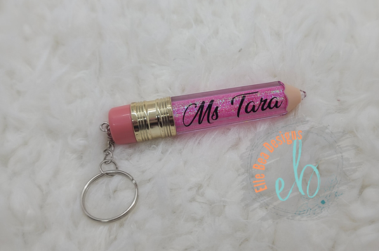 Custom Glitter Pencil Keychain