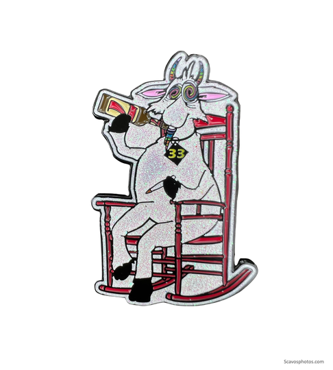 Bmfs Pin Red Rocking Chair Trip N. Goat 2" Collector Pin Featuring From My Grateful Shop