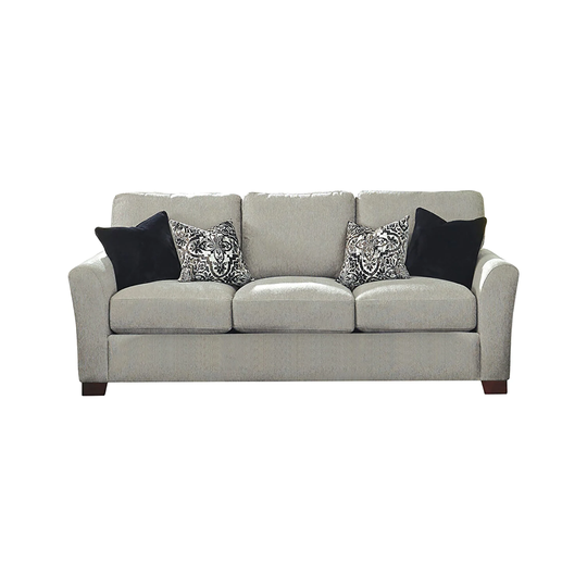 Fabric Upholstered Flared Arm Sofa, Warm Grey