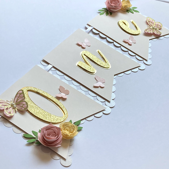 Butterfly One High Chair Banner, 1st Birthday Decor, Props