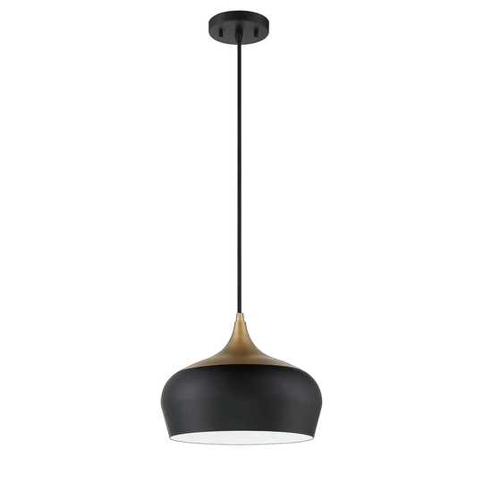 Orian 1-Light Black and Brass Pendant