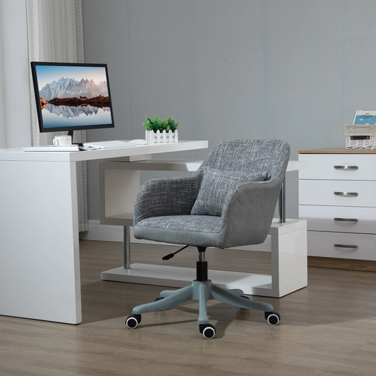 Vinsetto Mid-Back Ergonomic Massage Office Chair Swivel Task Chair with 2-Point Lumbar Massage - 21.25" x 25.25" x 33.75"