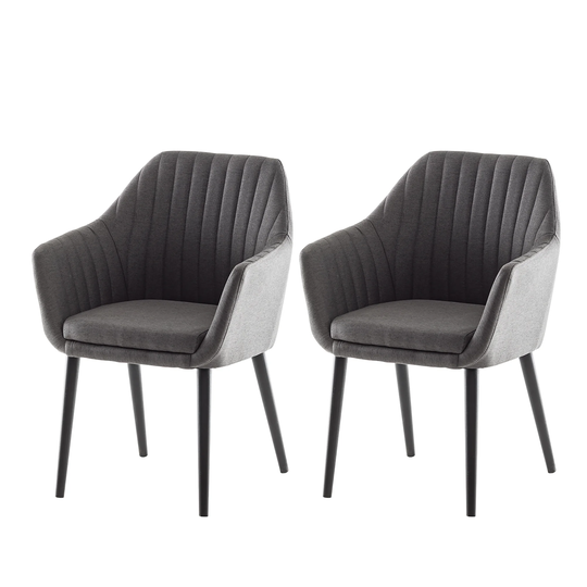 Costway Set of 2 Upholstered Dining Chairs Fabric Armchairs w/ Soft