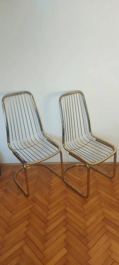 1 Of 6 Mid-Century Brass Chairs By Gastone Rinaldi 70S/Vintage Designer Gold Mcm Shabby Chic