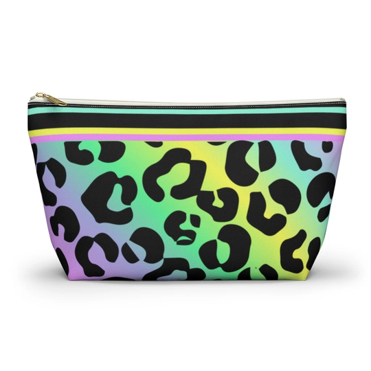 Rainbow Animal Print Make Up Pouch, Bag, Case T Bottom Accessory Pouch Pencil Cosmetic Bag Gift For Her Storage