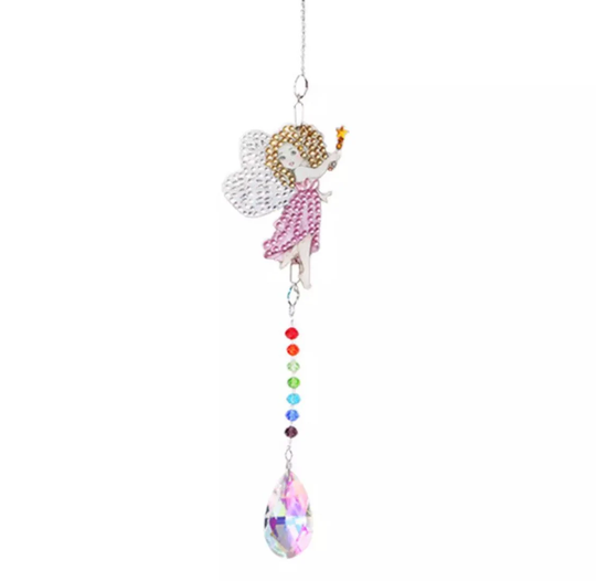Us Seller. Angel Sun Catcher, Diamond Painting, Charms, All Supplies & Tools Included in Kit. Fast S&h