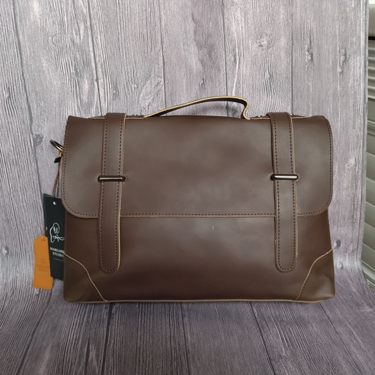 Brown Leather Bag, Leather Laptop Tote Handbag, Shoulder Soft Large Capacity, Office Bag