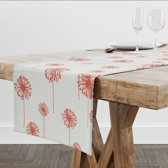 Mother's Day Table Runner, Decor, Gift For Her, Gift, Orange Coral Runner