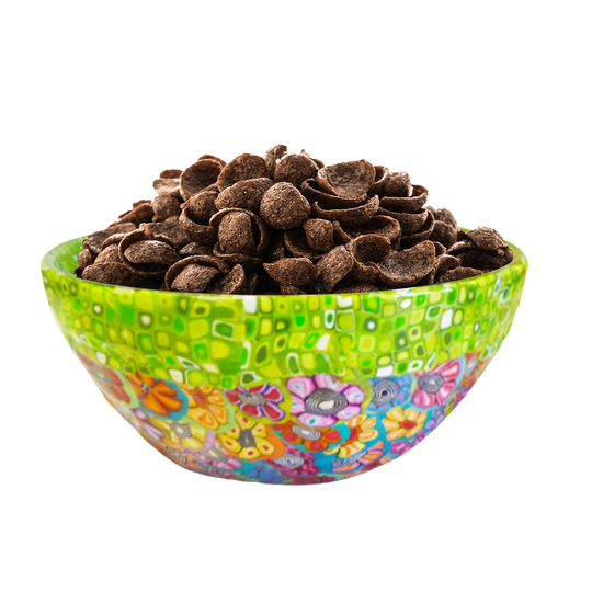 Colorful Glass Salad Bowl, Breakfast Cereal Dessert Bowl