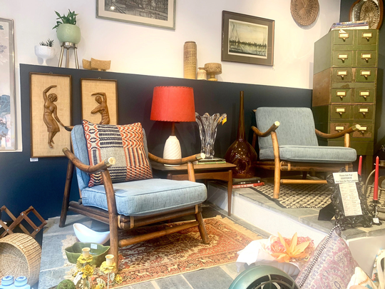 Pair Of John Wisner Style Bamboo Lounge Chairs | Ficks Reed Mcm Rattan