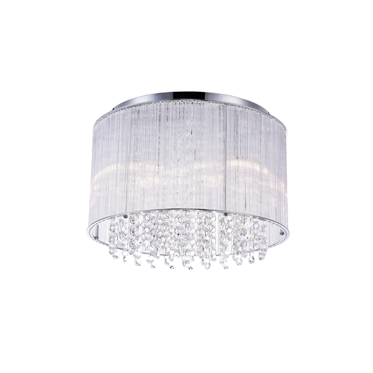 Guisseppe Lighting R Six Light Flush Mount Spring Morning Chrome - Exact Size