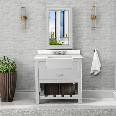 Austin 36" Solid Wood Bathroom Vanity with Durable Quartz Top