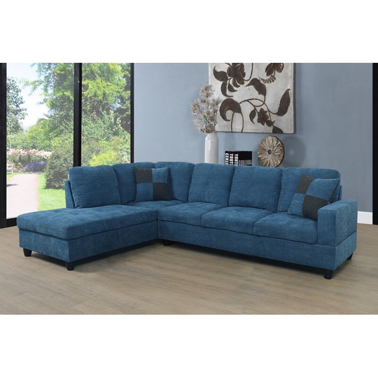 2 Piece Velvet Sectional Sofa Set - Sofa & Chaise