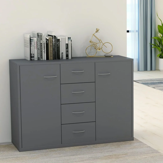 Sideboard Gray 34.6"x11.8"x25.6" Chipboard