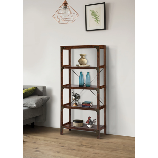 Saint Birch Hanson Walnut 4-shelf Bookcase