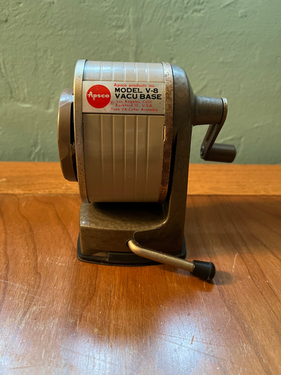 Apsco Model V8 Vacu Base Vintage Pencil Sharpener